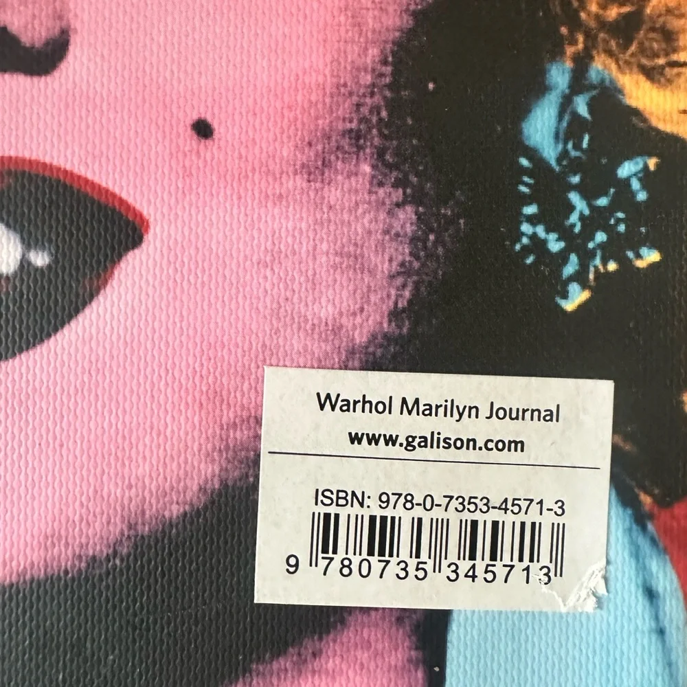 Andy Warhol Marilyn Monroe Pop Art Notebook Journal w/ Bookmark Attached.